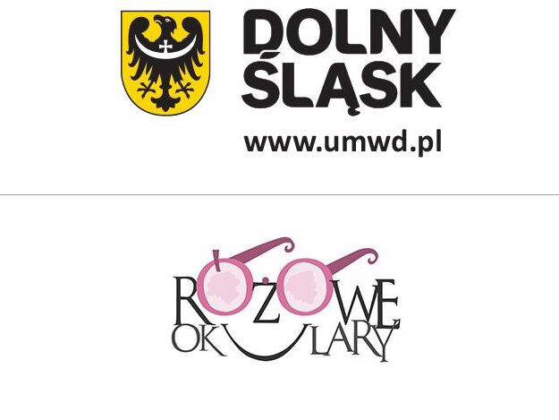 Logo PFRON, Nie ma barier Dolny Śląsk, UMWD Dolny Śląsk, Stowarzyszenie Różowe Okulary